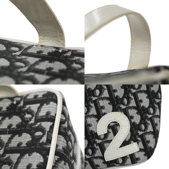 CHRISTIAN DIOR Trotter Pattern Hand Bag Coating Canvas Patent Leather - Picture 10 of 16